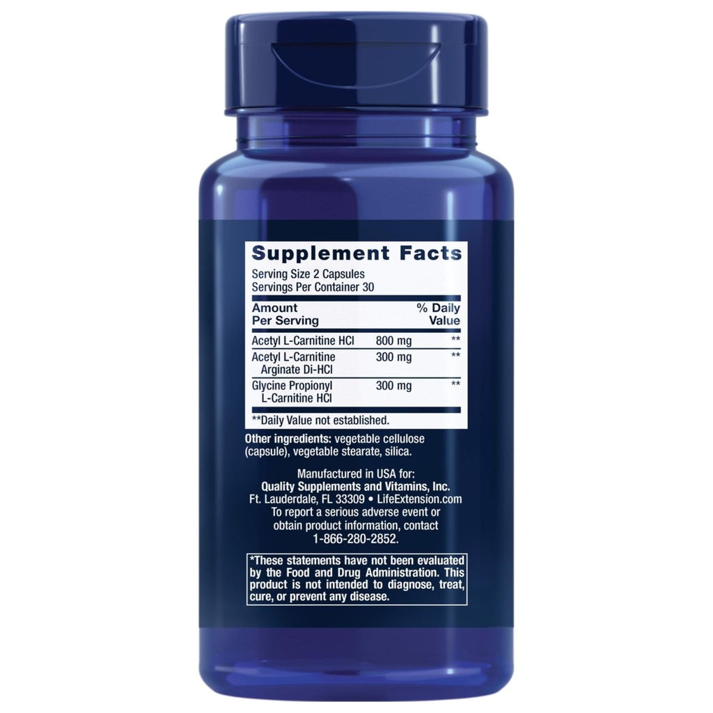 Life Extension Optimized Carnitine 60 gélules