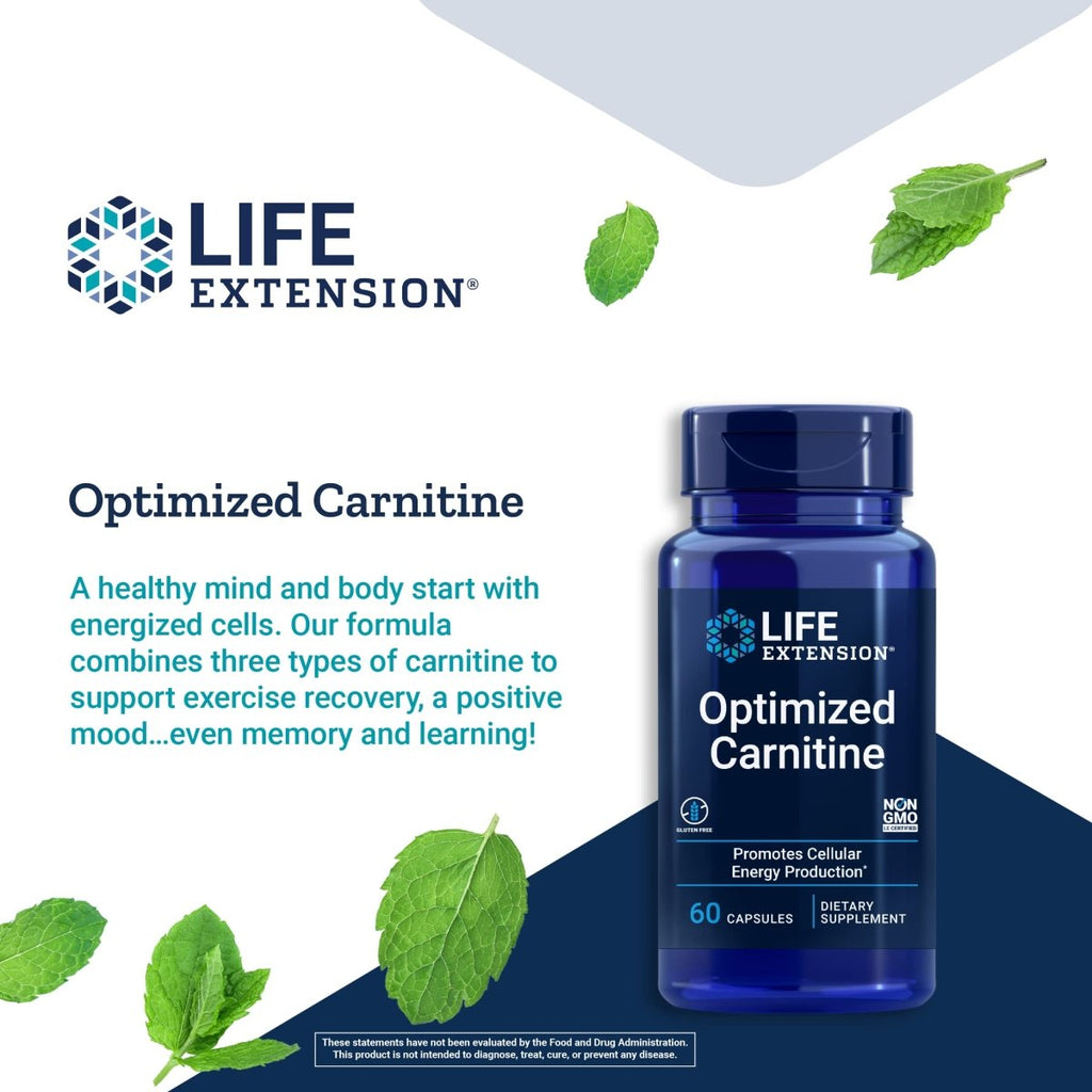 Life Extension Optimized Carnitine 60 gélules
