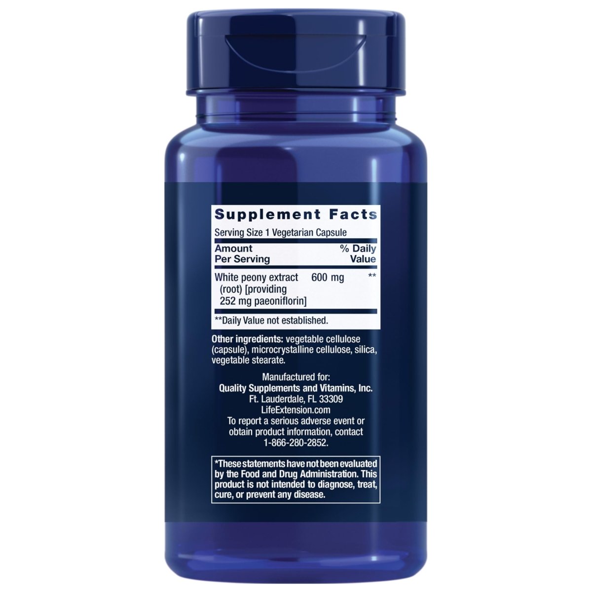 Life Extension Peony Immune – Supplément d'extrait de racine de pivoine blanche pour un soutien immunitaire sain et l'équilibre cellulaire – Sans OGM, sans gluten, végétarien – 60 gélules