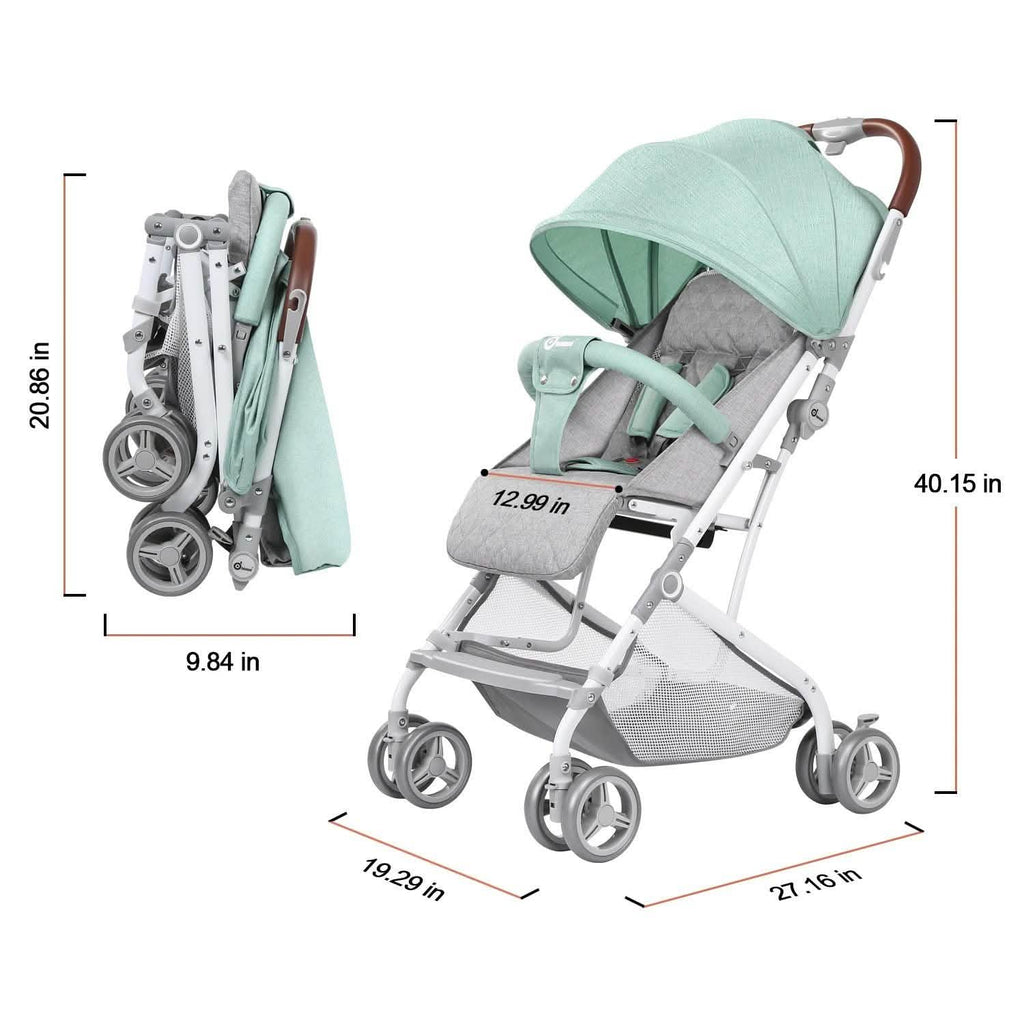 Poussette parapluie pliable bébé bleu clair légère de voyage