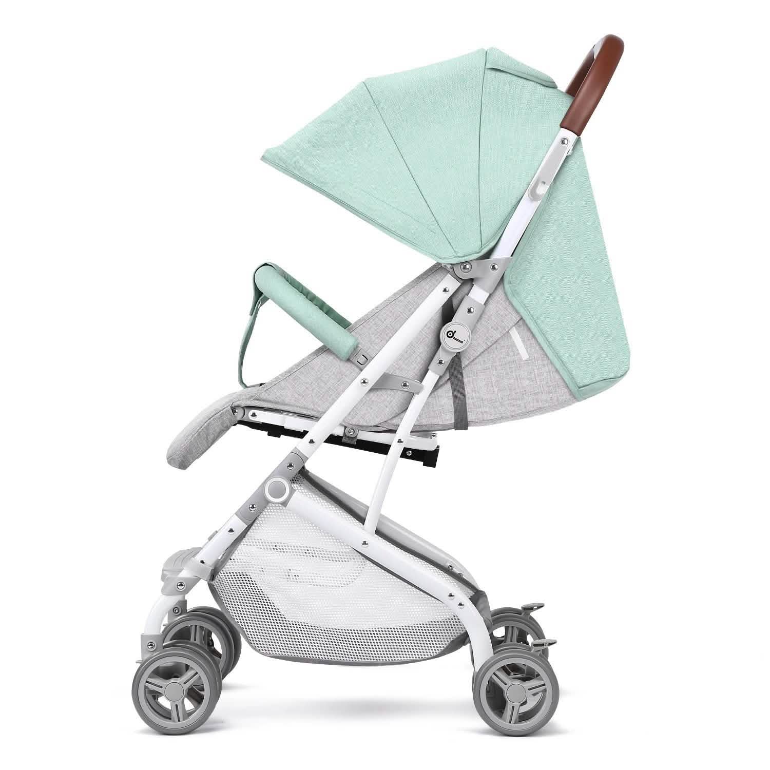 Poussette parapluie pliable bébé bleu clair légère de voyage