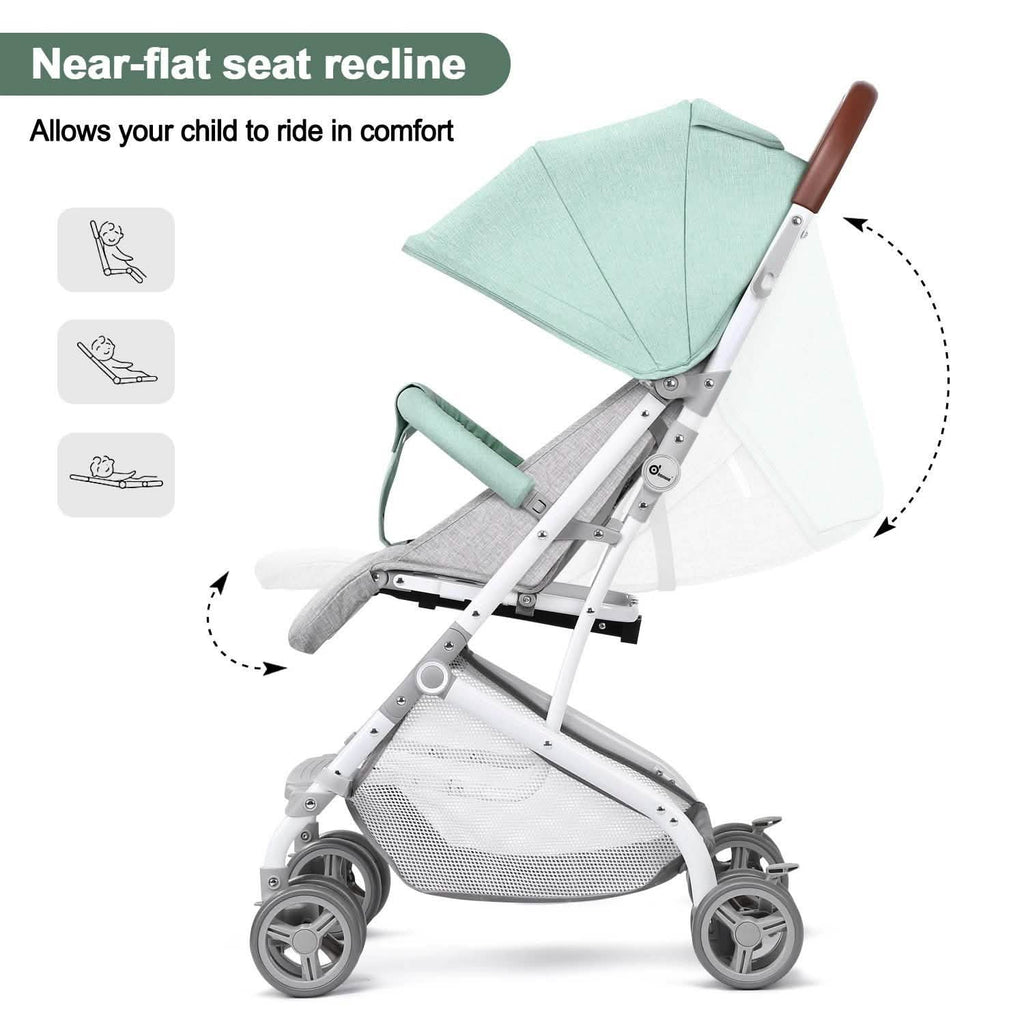 Poussette parapluie pliable bébé bleu clair légère de voyage