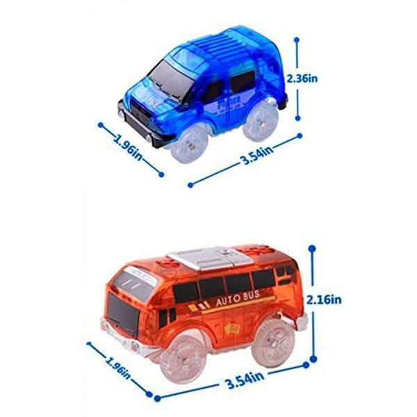 Voiture de course avec 5 lumières LED clignotantes pour circuit lumineux