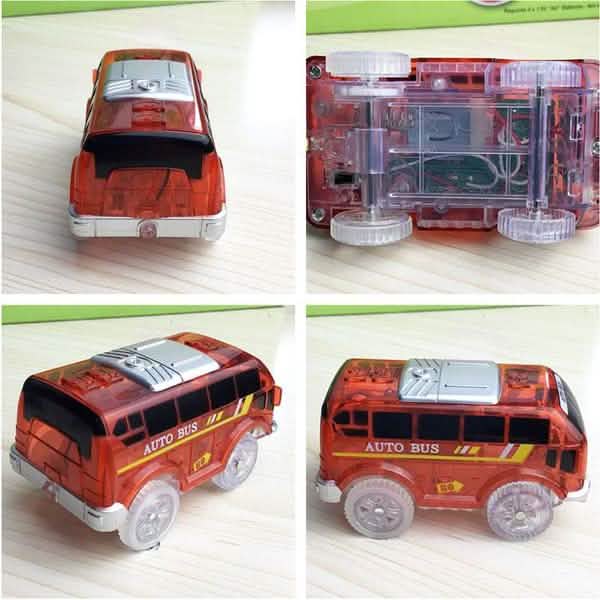 Voiture de course avec 5 lumières LED clignotantes pour circuit lumineux