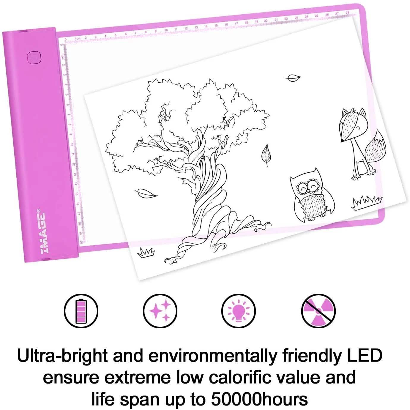 Tablette lumineuse de traçage Rose, jouet cadeau d'art et de dessin pour enfant