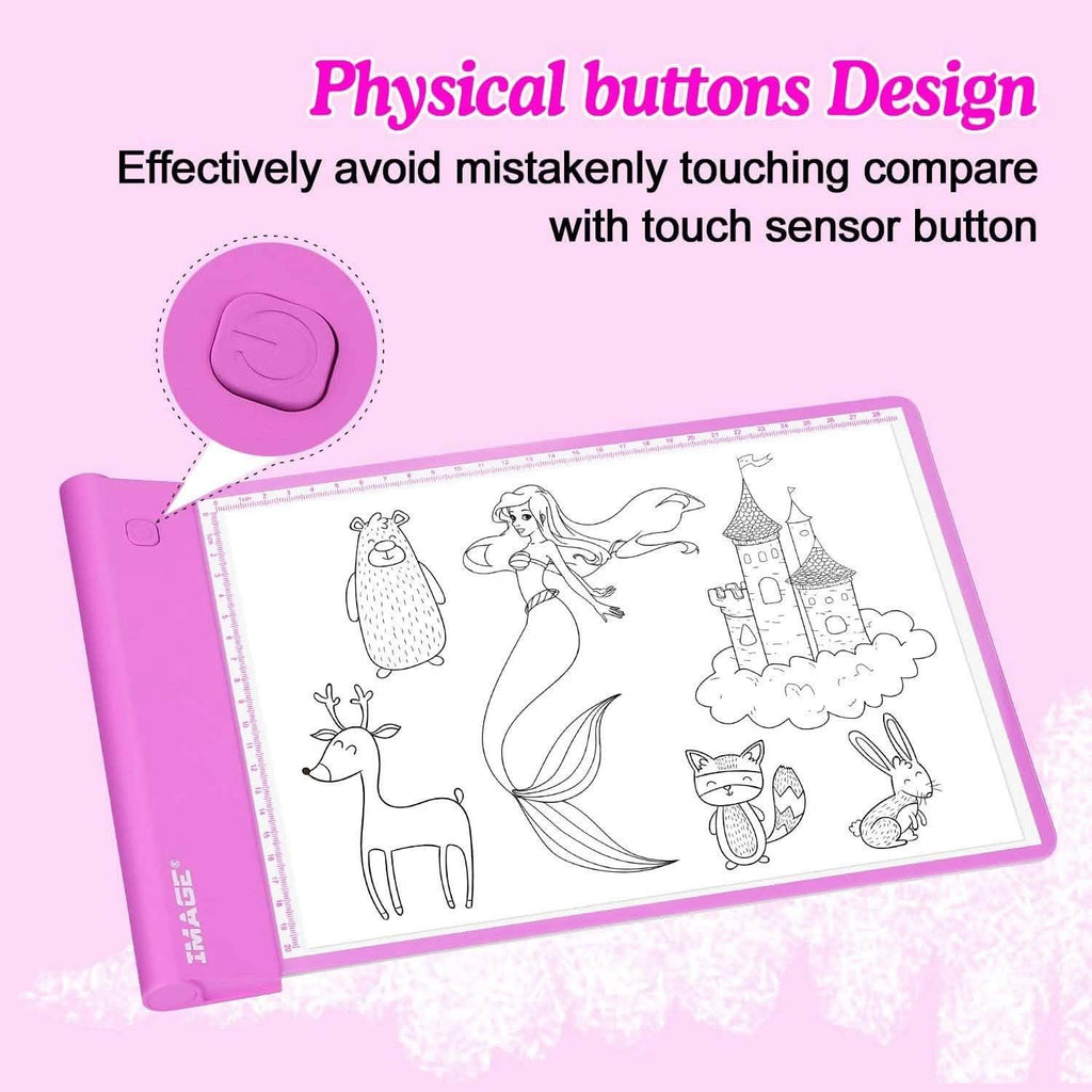 Tablette lumineuse de traçage Rose, jouet cadeau d'art et de dessin pour enfant