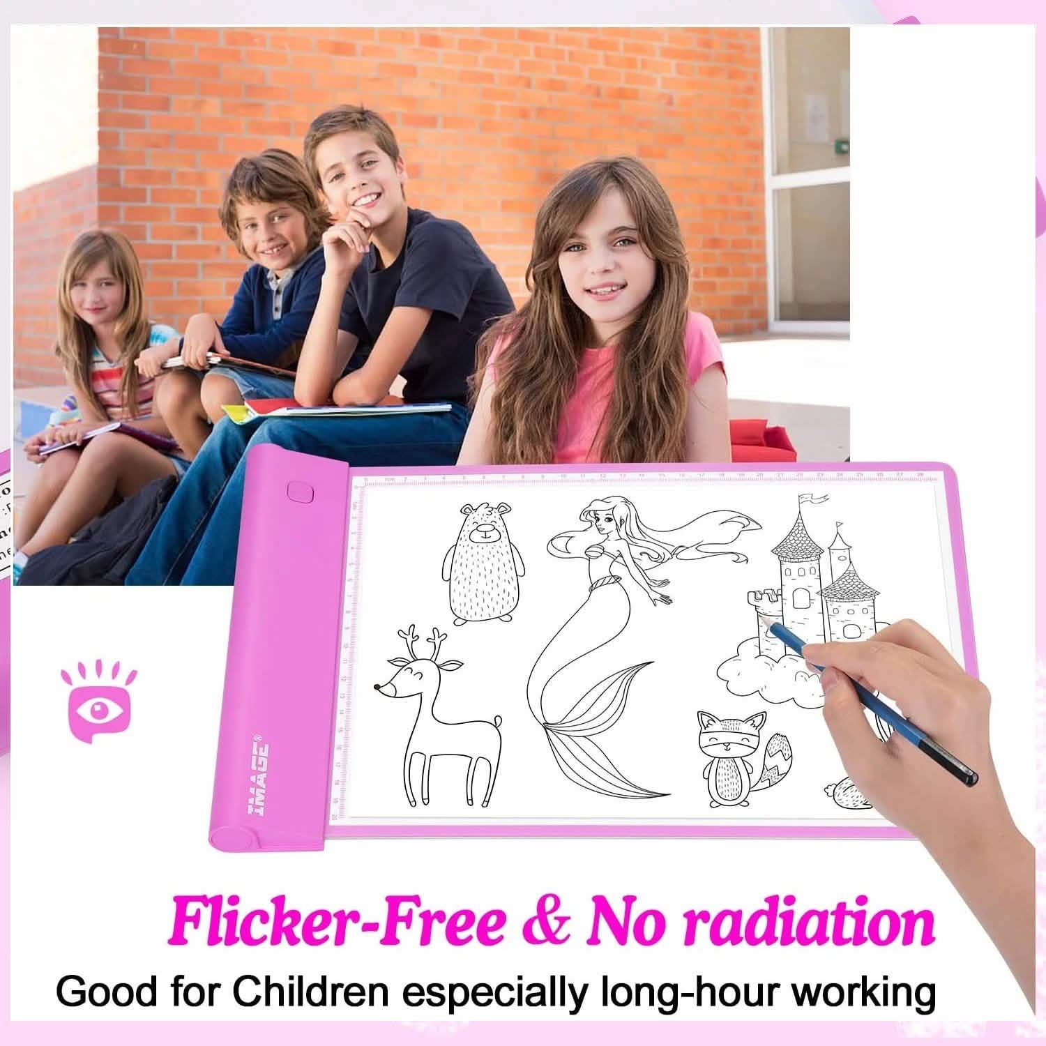Tablette lumineuse de traçage Rose, jouet cadeau d'art et de dessin pour enfant