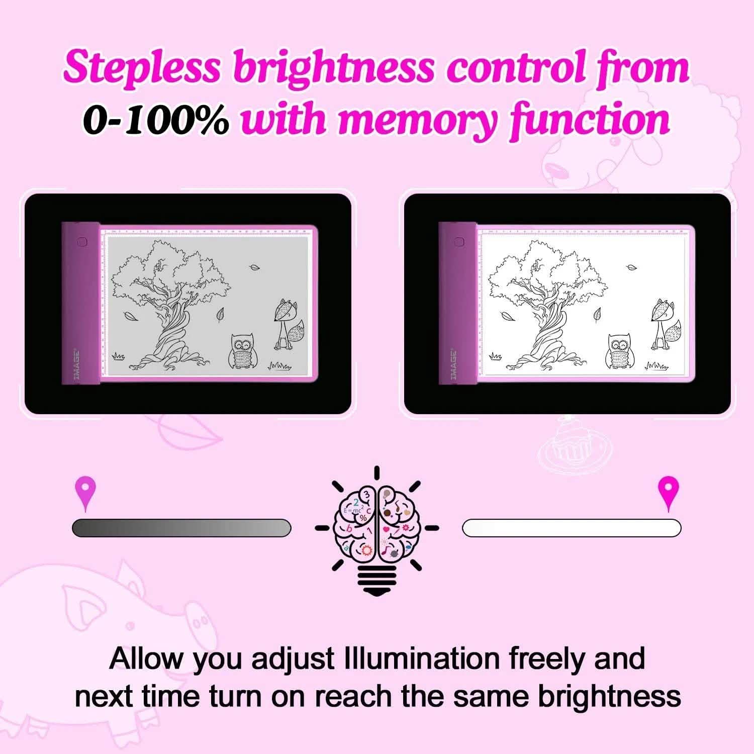 Tablette lumineuse de traçage Rose, jouet cadeau d'art et de dessin pour enfant