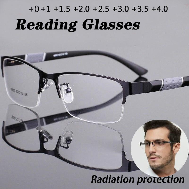Lunettes de lecture semi-cerclées en alliage léger pour hommes et femmes avec demi-monture de qualité Lunettes de lecture pour hommes Nouvelle monture rétro