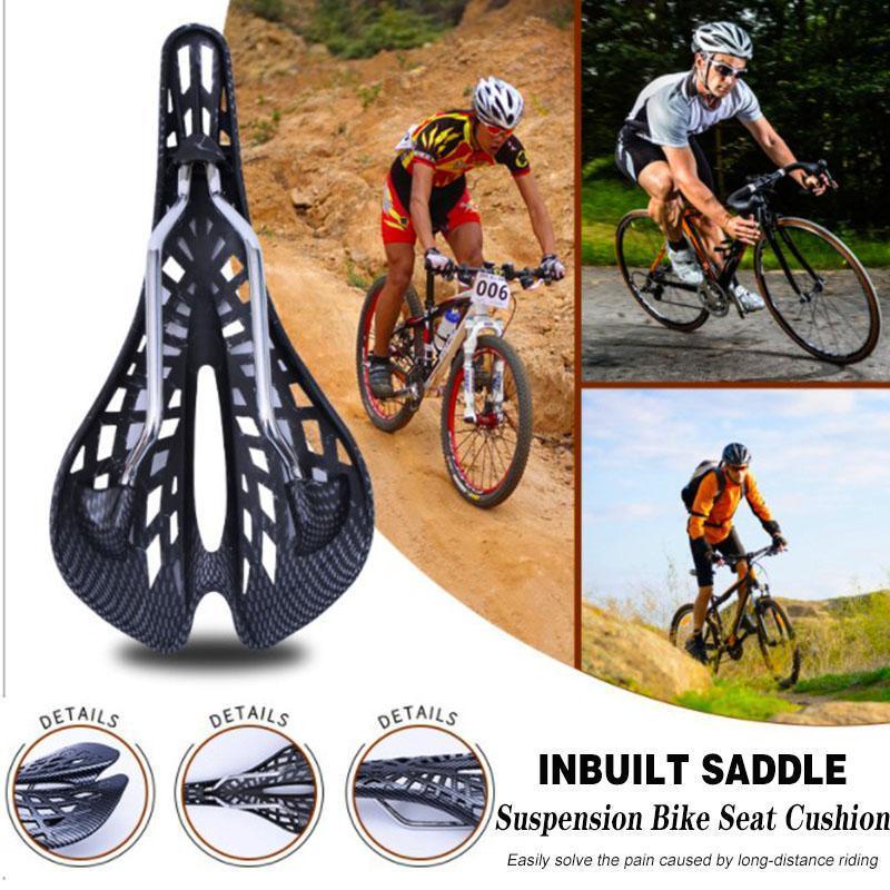 Tapis de selle de vélo léger pour siège avant de vélo, coussin de selle de vélo respirant en toile d'araignée douce, selle de vélo de route VTT évidée confortable et ultra légère