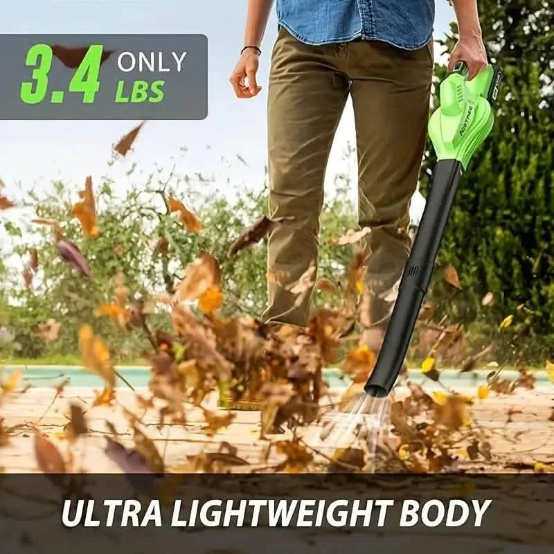 Souffleur de feuilles électrique sans fil léger pour l'entretien des pelouses avec 2 batteries et chargeur
