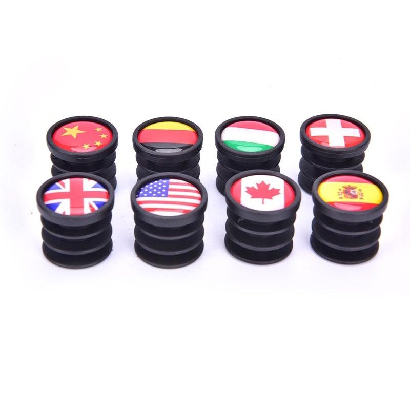Bouchons de Guidon Légers Mini Drapeau National pour VTT Vélo de Route Poignées de Vélo Pièces Cache de Protection Embouts de Guidon en Plastique pour Vélo de Route La plupart des Vélos