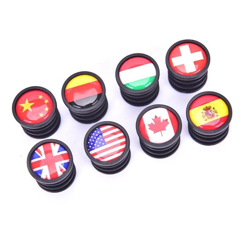 Bouchons de Guidon Légers Mini Drapeau National pour VTT Vélo de Route Poignées de Vélo Pièces Cache de Protection Embouts de Guidon en Plastique pour Vélo de Route La plupart des Vélos