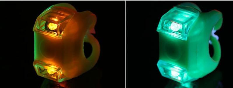 Mini-éclairage de vélo en silicone léger, étanche, pour VTT, VTC, éclairage avant et arrière, phare de vélo, feu arrière, lumière de vélo en silicone LED, phare et feu arrière de vélo multifonctionnel et étanche pour le cyclisme