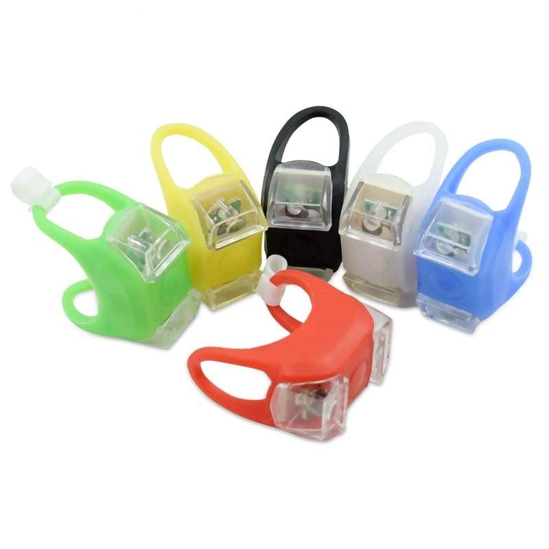 Mini-éclairage de vélo en silicone léger, étanche, pour VTT, VTC, éclairage avant et arrière, phare de vélo, feu arrière, lumière de vélo en silicone LED, phare et feu arrière de vélo multifonctionnel et étanche pour le cyclisme