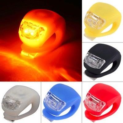 Mini-éclairage de vélo en silicone léger, étanche, pour VTT, VTC, éclairage avant et arrière, phare de vélo, feu arrière, lumière de vélo en silicone LED, phare et feu arrière de vélo multifonctionnel et étanche pour le cyclisme