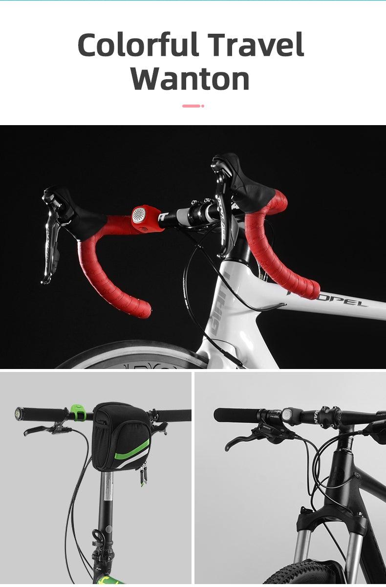 Klaxon électrique léger et portable pour vélo, klaxon de vélo de montagne, accessoires, 90 dB, coque en gel de silice pour guidon de vélo, klaxons électriques de vélo, klaxons de vélo résistants à l'eau, klaxons forts pour vélo, accessoires de vélo