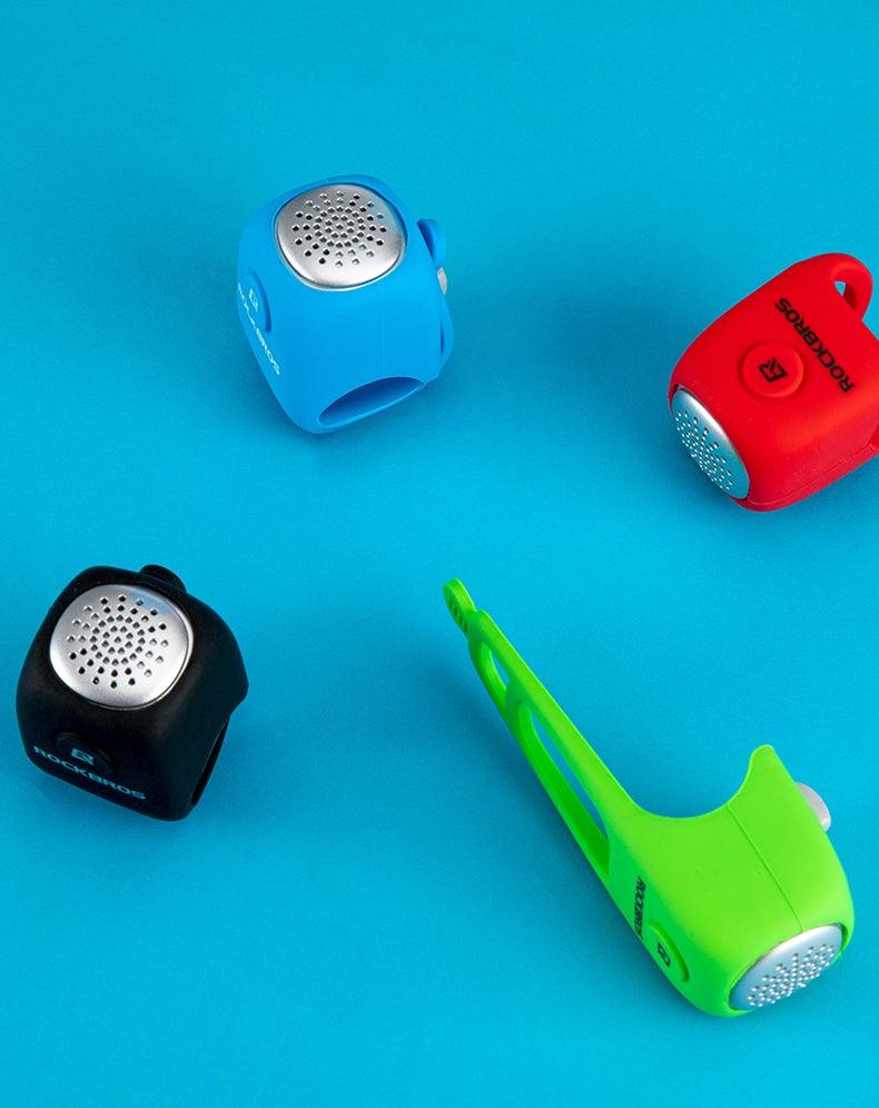Klaxon électrique léger et portable pour vélo, klaxon de vélo de montagne, accessoires, 90 dB, coque en gel de silice pour guidon de vélo, klaxons électriques de vélo, klaxons de vélo résistants à l'eau, klaxons forts pour vélo, accessoires de vélo