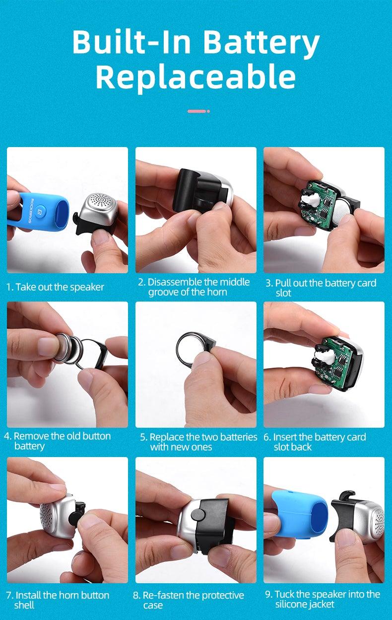 Klaxon électrique léger et portable pour vélo, klaxon de vélo de montagne, accessoires, 90 dB, coque en gel de silice pour guidon de vélo, klaxons électriques de vélo, klaxons de vélo résistants à l'eau, klaxons forts pour vélo, accessoires de vélo