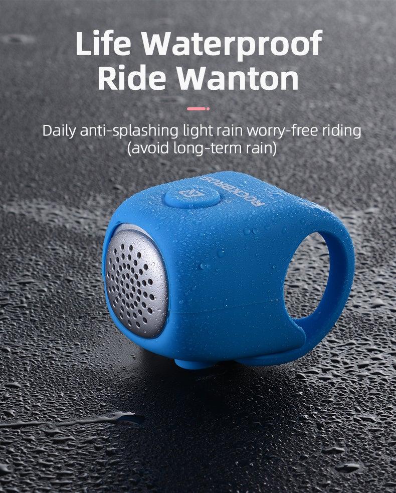 Klaxon électrique léger et portable pour vélo, klaxon de vélo de montagne, accessoires, 90 dB, coque en gel de silice pour guidon de vélo, klaxons électriques de vélo, klaxons de vélo résistants à l'eau, klaxons forts pour vélo, accessoires de vélo