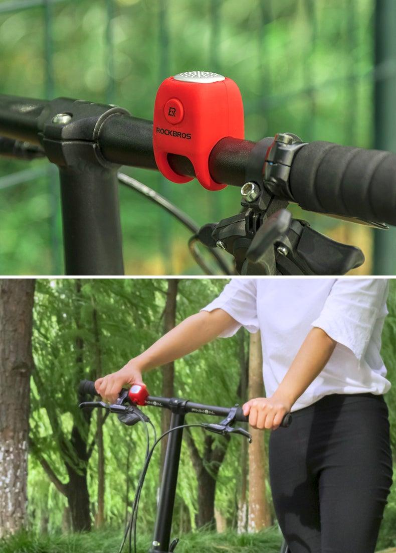 Klaxon électrique léger et portable pour vélo, klaxon de vélo de montagne, accessoires, 90 dB, coque en gel de silice pour guidon de vélo, klaxons électriques de vélo, klaxons de vélo résistants à l'eau, klaxons forts pour vélo, accessoires de vélo