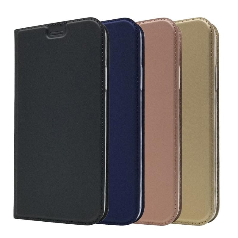 Coque légère et simple pour iPhone XS pour iPhone XS Max X XR 6S 5S 7 8 Plus 11 Pro Max Étui portefeuille de luxe à rabat magnétique en cuir PU avec fermeture magnétique Coque de protection intégrale pour iPhone