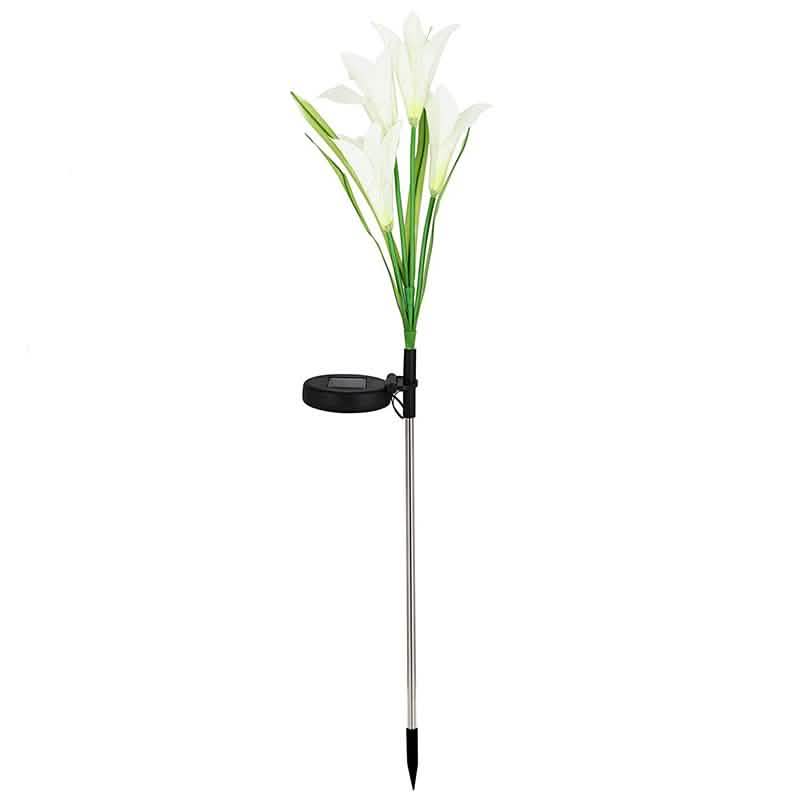 Lampes solaires à LED multicolores en forme de fleur de lys