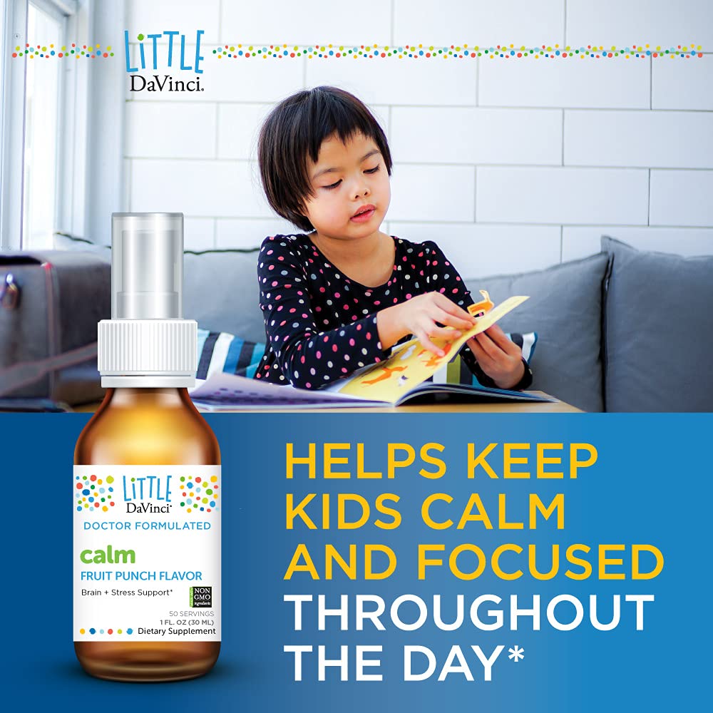 Little DaVinci Calm - Calming Supplement for Kids - Fruit Punch Flavor - 30 ml