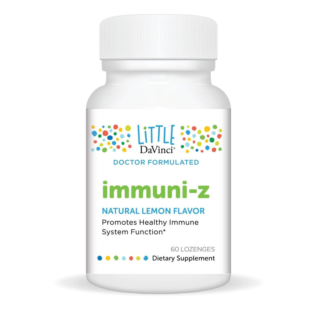Little DaVinci Immuni-z - Kids Zinc Lozenge to Support Immune Health, Throat Tissue, Brain Health and Development, Sleep and Focus - Lemon Flavor - 60 Lozenges