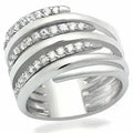 LO2075 Bague en Laiton Plaqué Rhodium – Solitaire Oxyde de Zirconium AAA (Audacieux & Brillant)