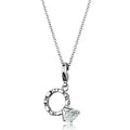 LO3490 - Pendentif en laiton rhodié avec zircon cubique de qualité AAA incolore