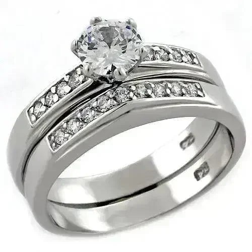 LOAS1008 Bague en argent sterling 925 rhodié avec AAA