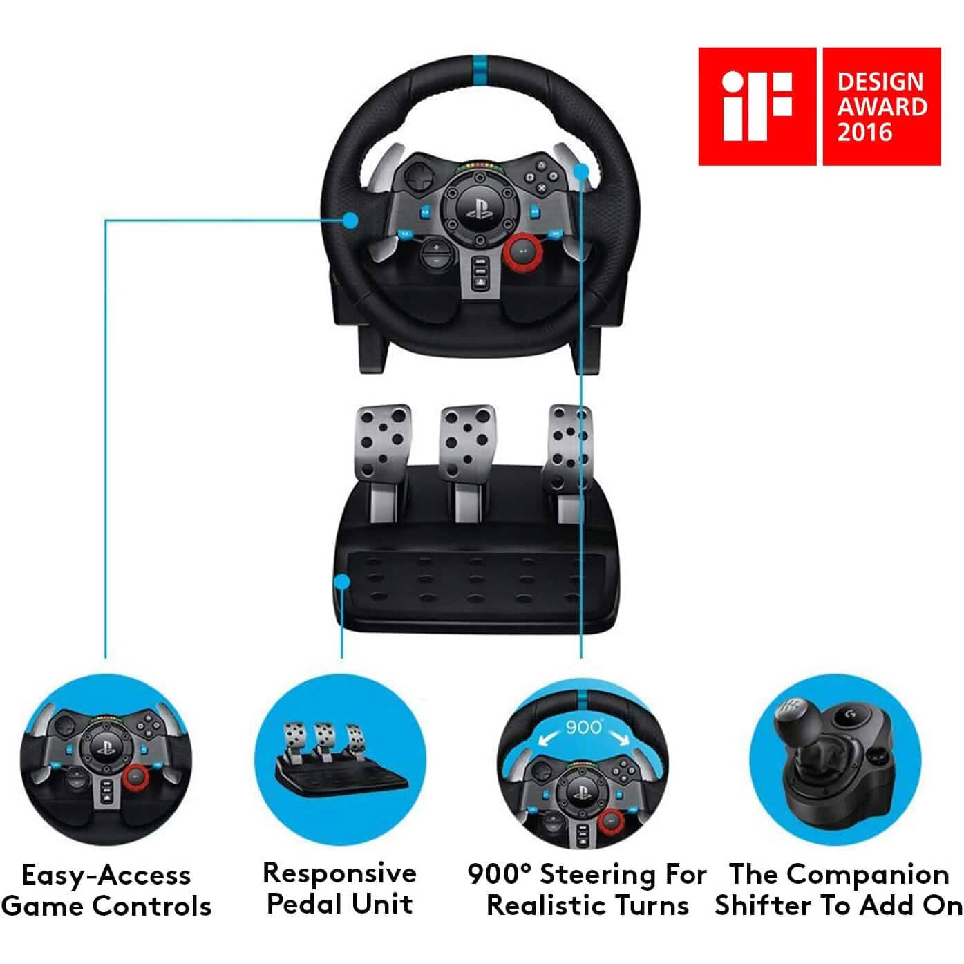 Volant de course Logitech G29 Driving Force et pédalier (reconditionnés)
