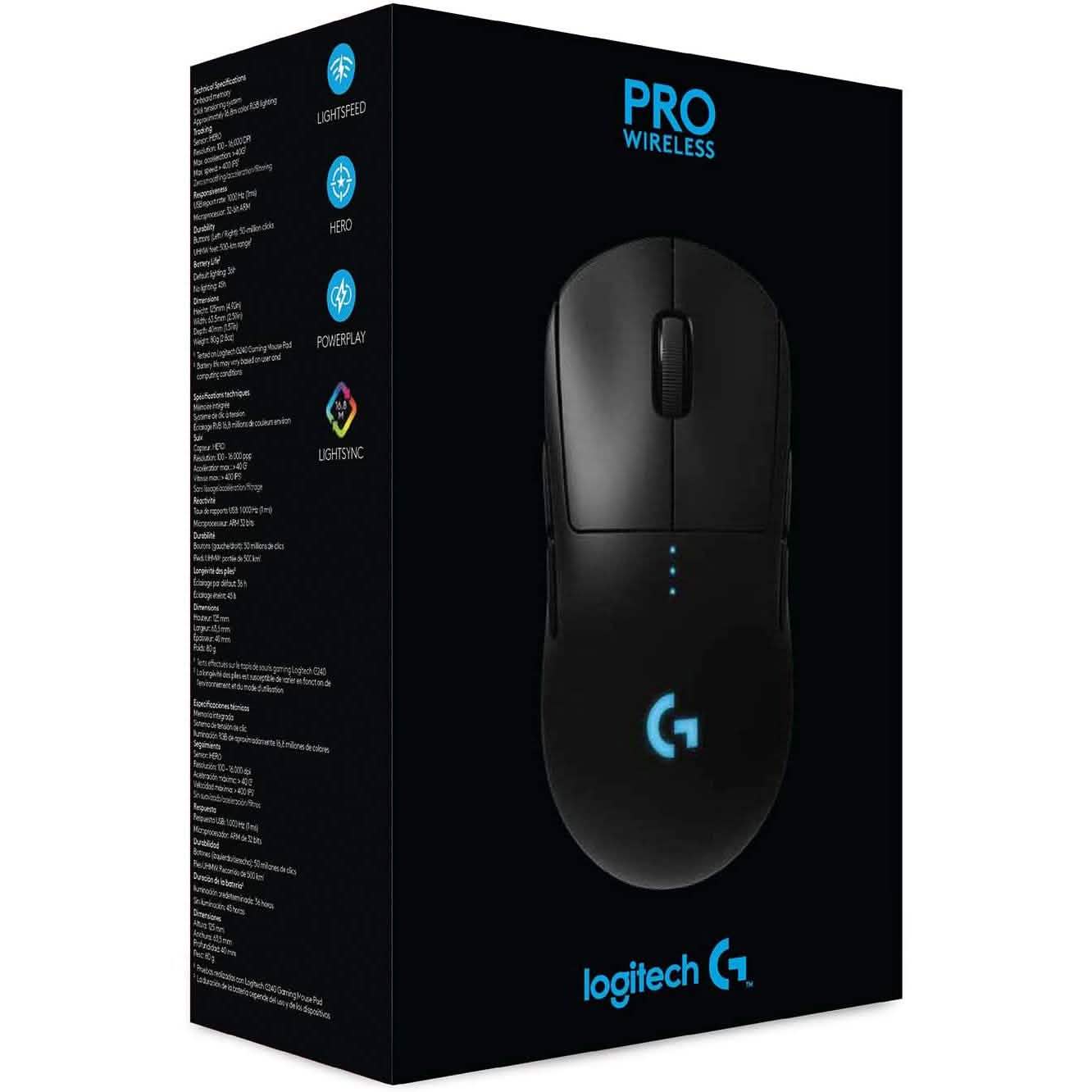 Souris de jeu FPS sans fil Logitech G Pro avec capteur de jeu avancé (reconditionnée)