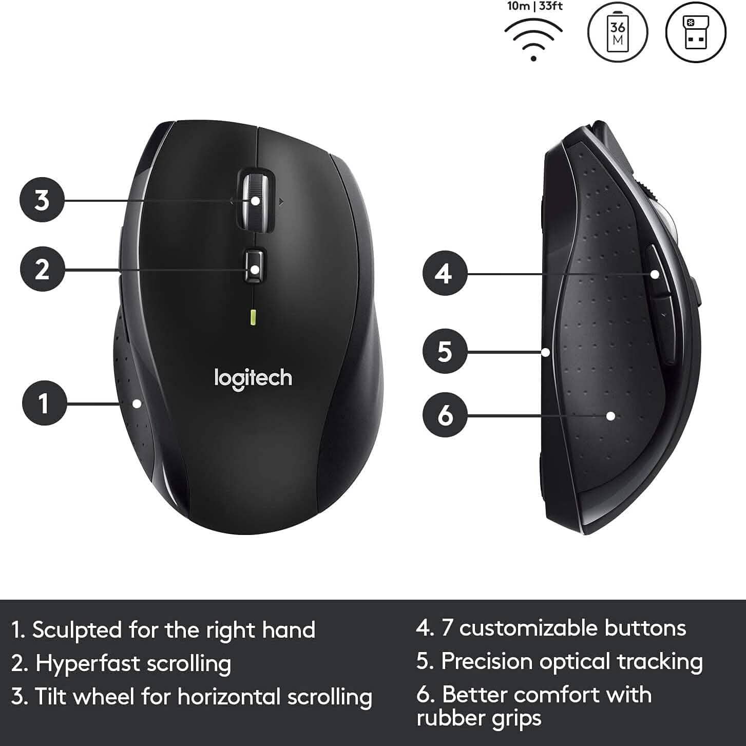 Souris sans fil Logitech M705 Marathon (Reconditionnée)