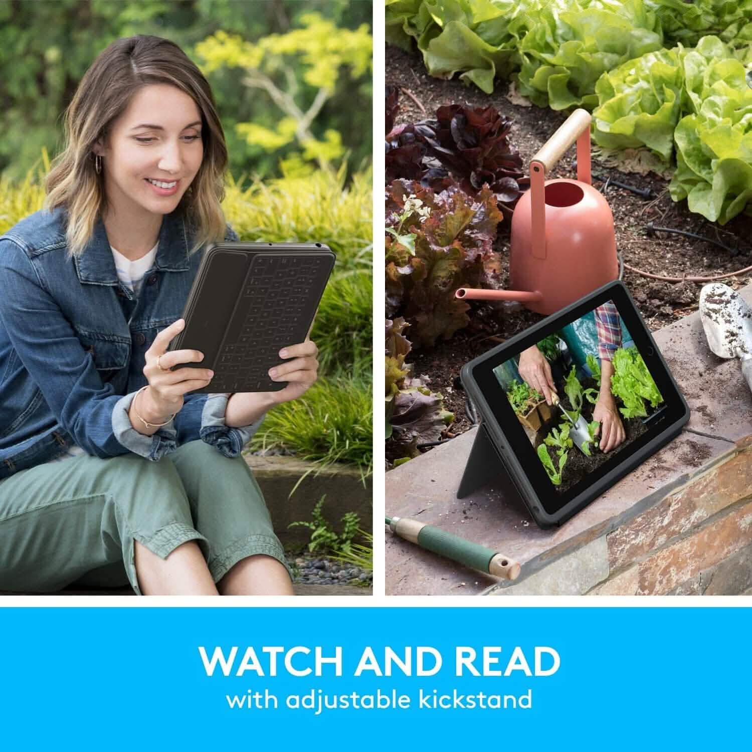 Logitech Rugged Folio - Étui Clavier Protecteur pour iPad (7e, 8e et 9e Génération)