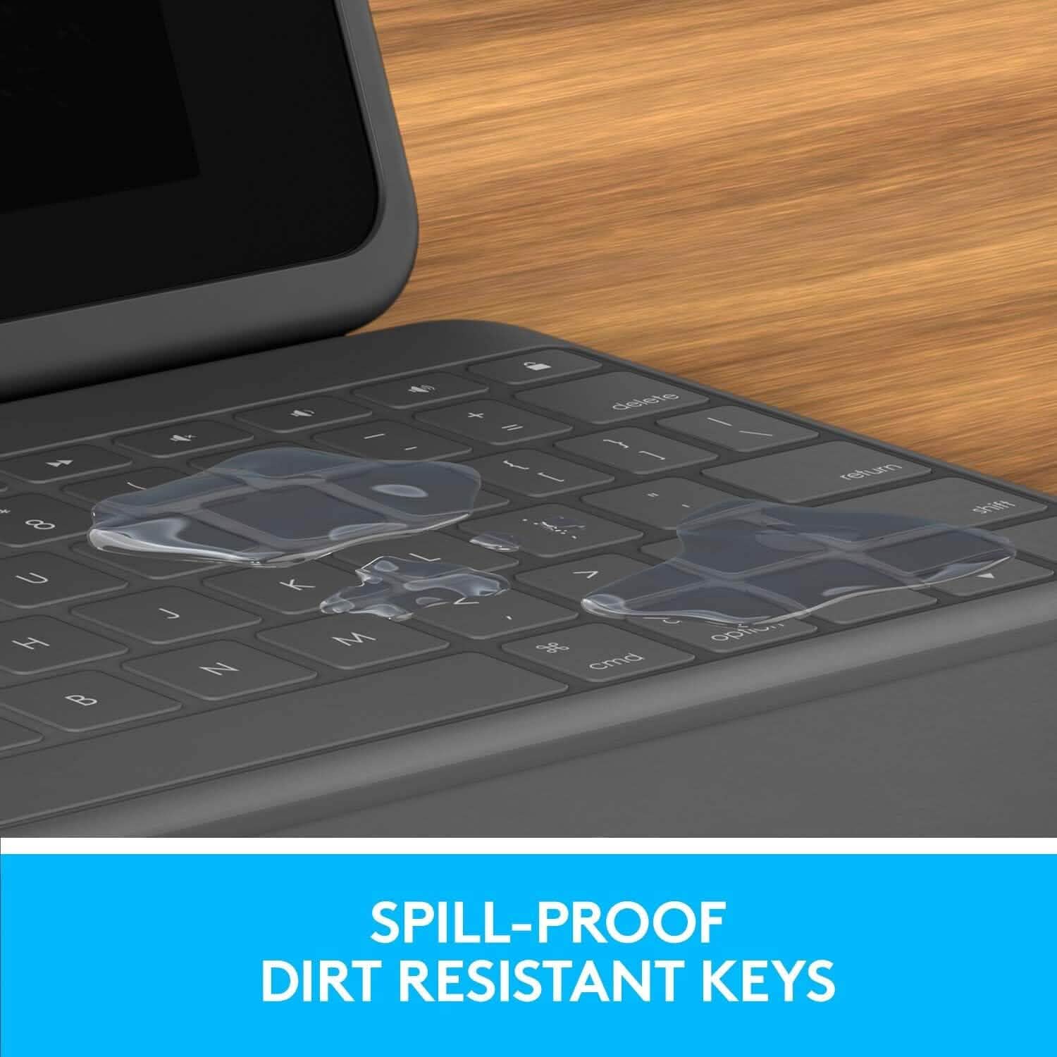 Logitech Rugged Folio - Étui Clavier Protecteur pour iPad (7e, 8e et 9e Génération)