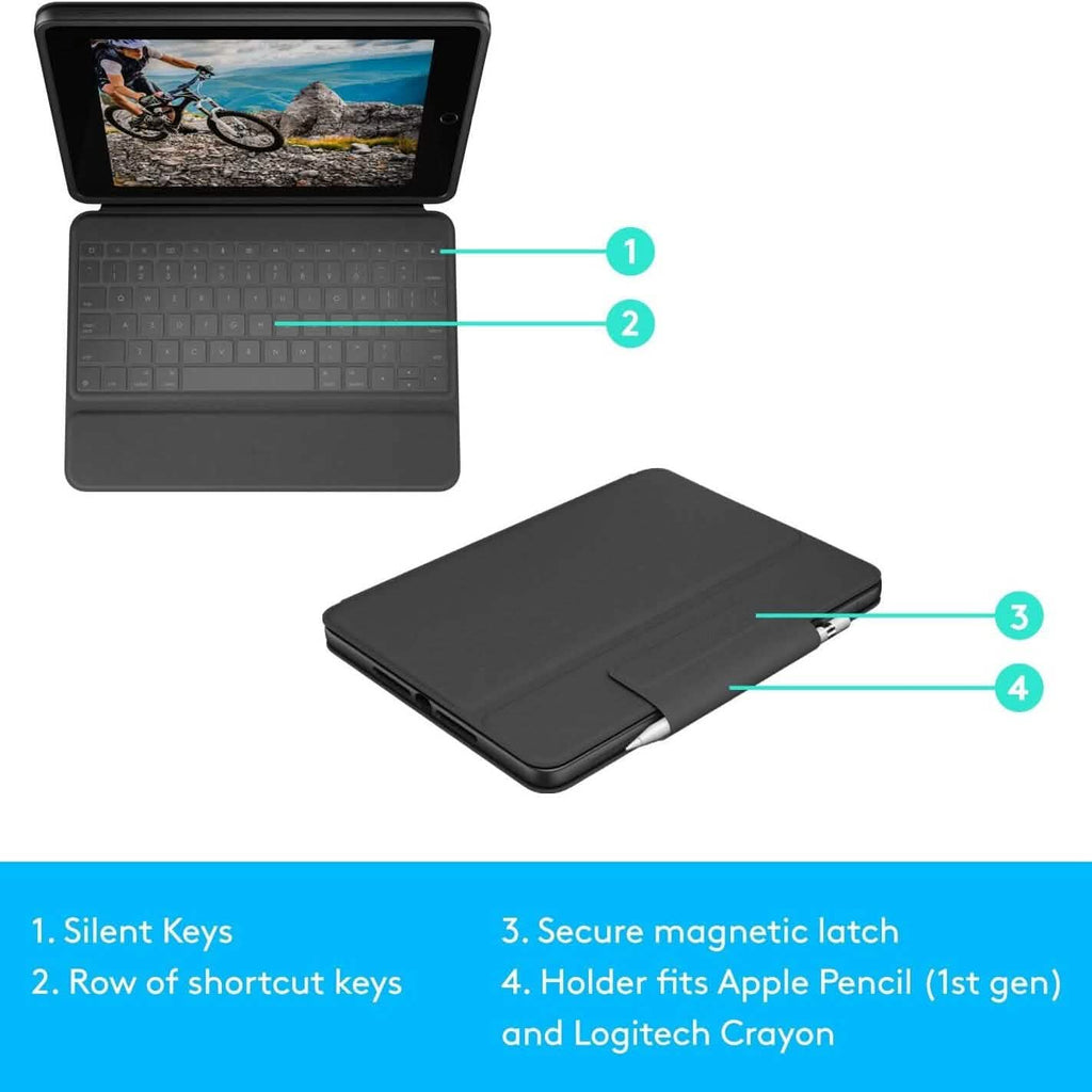 Étui clavier Bluetooth Logitech Slim Folio pour iPad (10e génération) avec clavier sans fil intégré – Oxford Gray