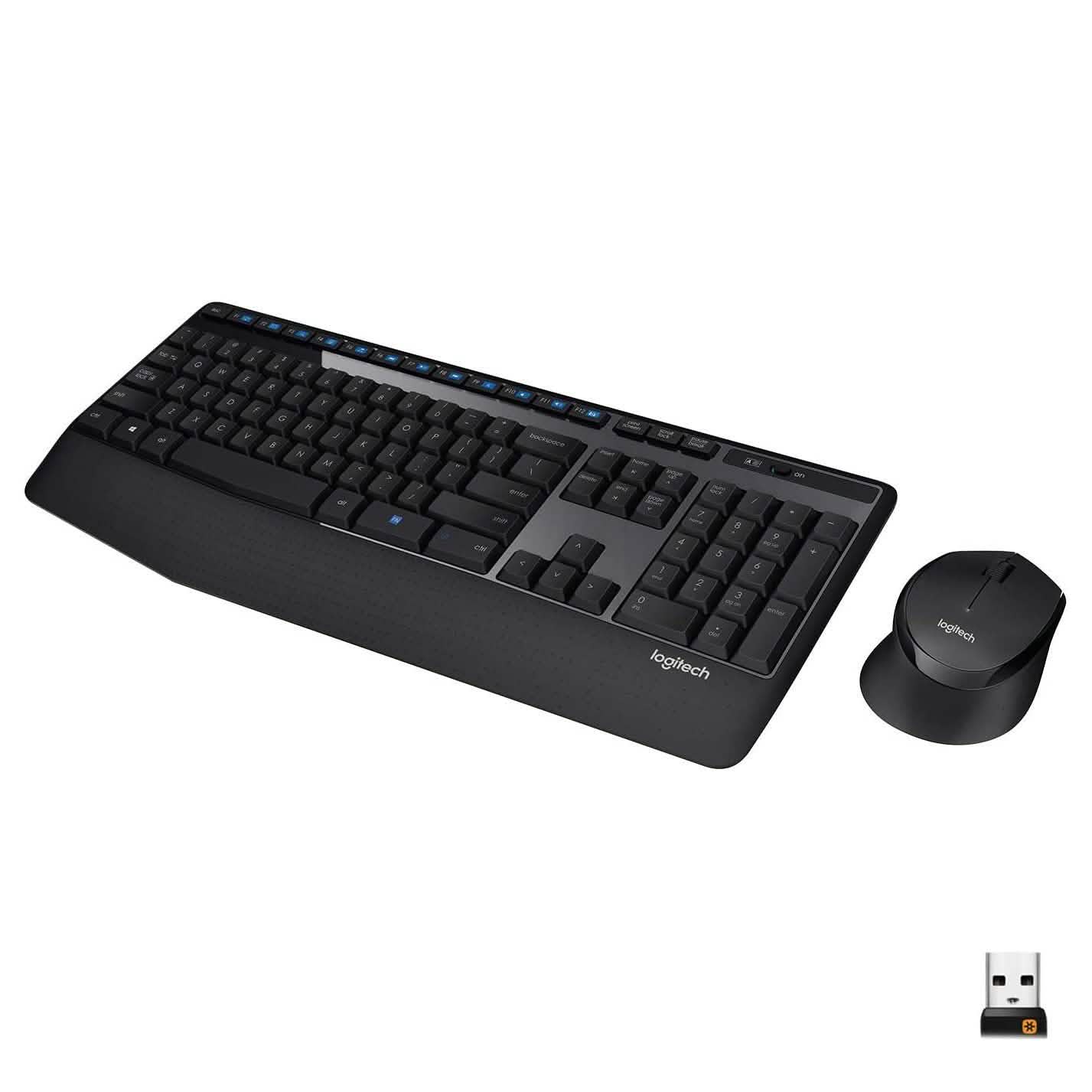 Clavier Logitech sans fil grand format avec souris confortable pour droitier (reconditionné)
