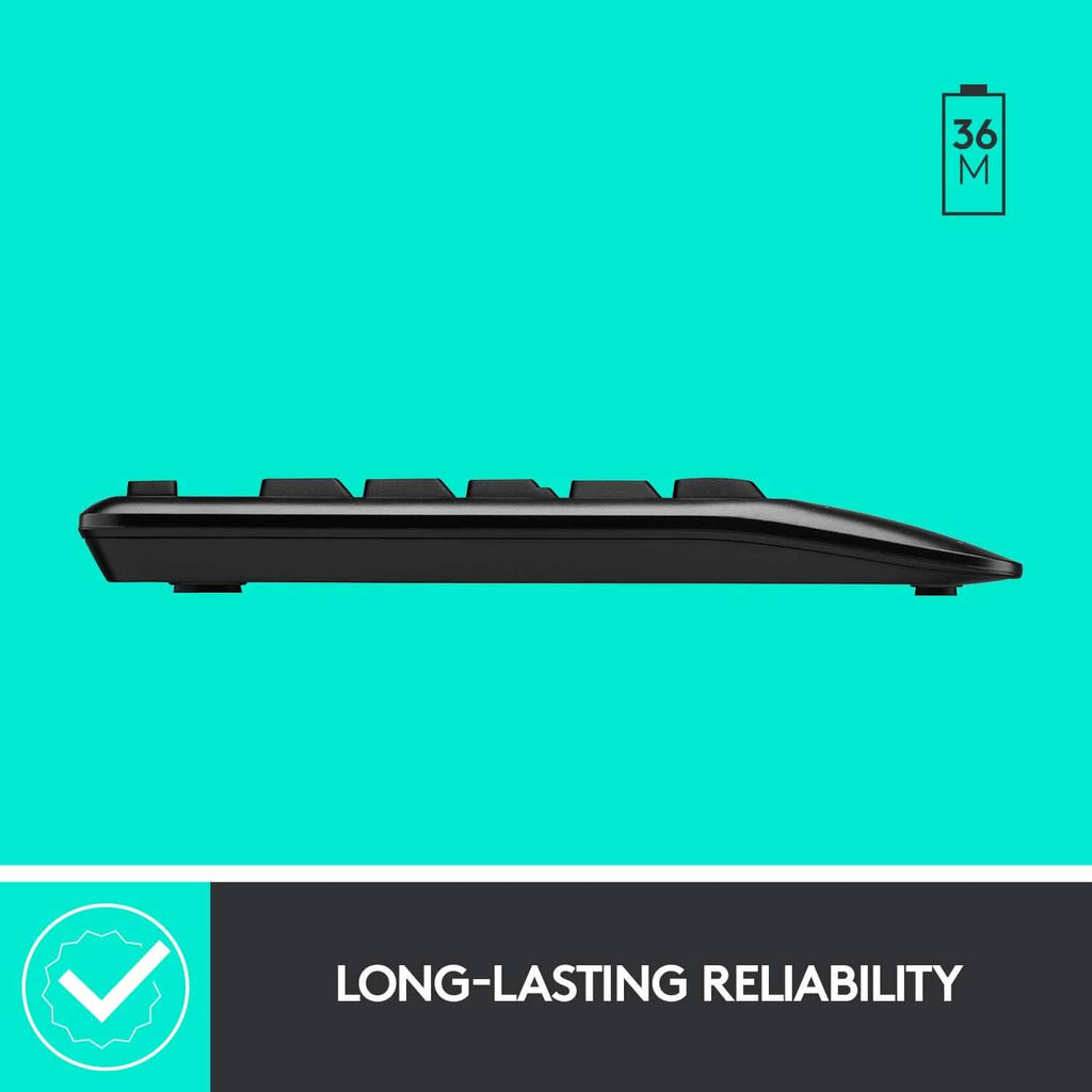 Clavier Logitech sans fil grand format avec souris confortable pour droitier (reconditionné)