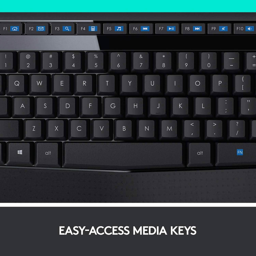 Clavier Logitech sans fil grand format avec souris confortable pour droitier (reconditionné)