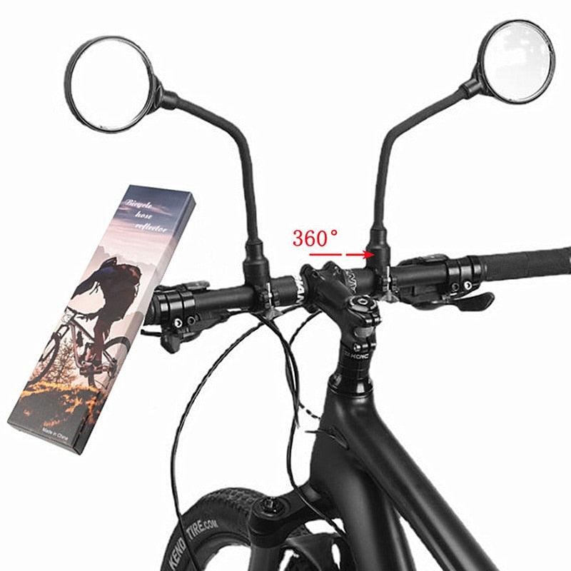 Rétroviseurs ronds longs pour guidon de vélo, pour VTT, vélo de route, moto, tuyau flexible, rétroviseur réglable, rétroviseurs de vélo avec grand angle, miroir convexe en acrylique, miroir de vélo de sécurité rotatif