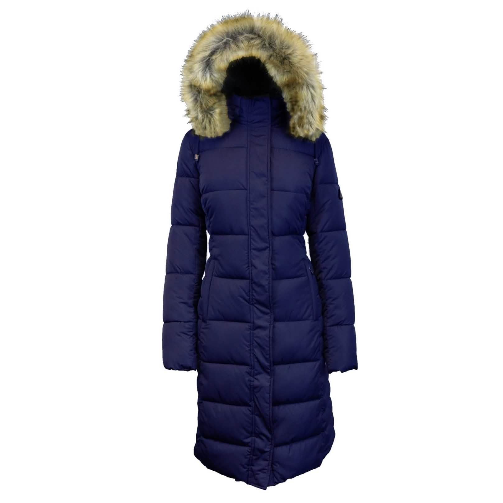 Parka longue et épaisse avec capuche en fausse fourrure