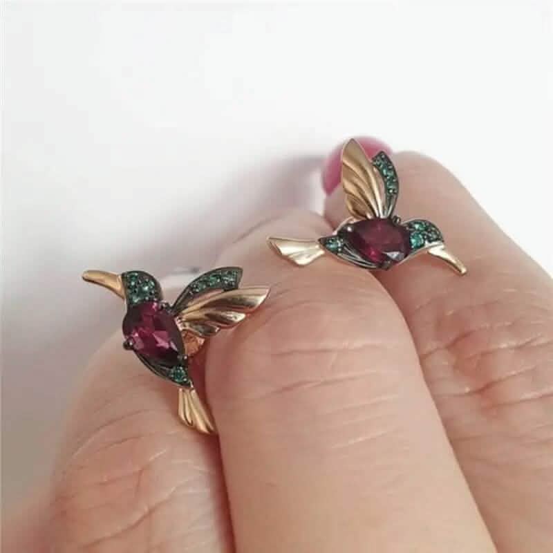 Longues boucles d'oreilles colibri