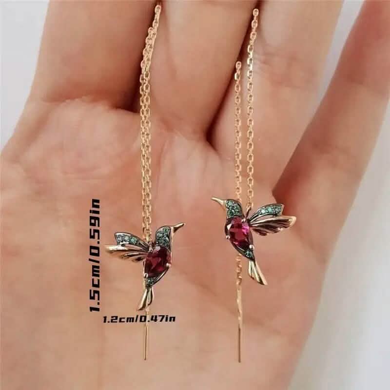 Longues boucles d'oreilles colibri