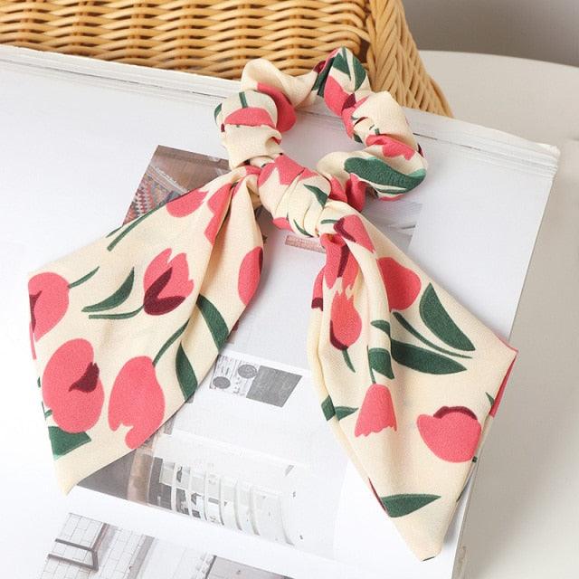 Long Ruban Femme Queue de Cheval Chouchous Foulard Élastique Cheveux Bande Noué Flux Cheveux Liens Soyeux Satin Cheveux Corde Queue de Cheval Titulaire Accessoires pour Femmes