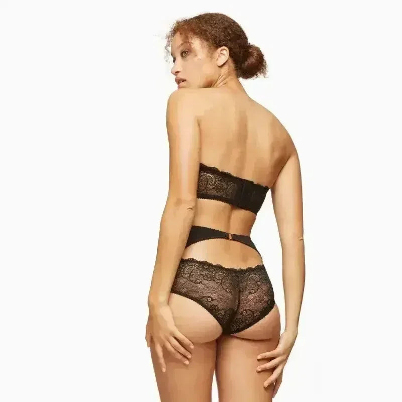 Soutien-gorge long sans bretelles en dentelle rembourré Blush Escape