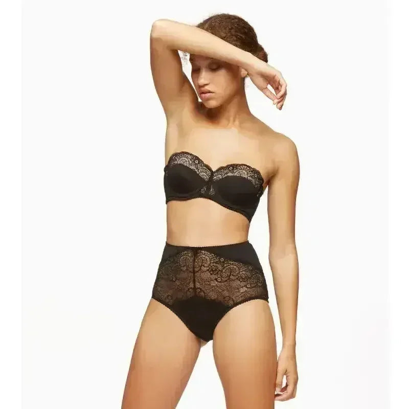 Soutien-gorge long sans bretelles en dentelle rembourré Blush Escape