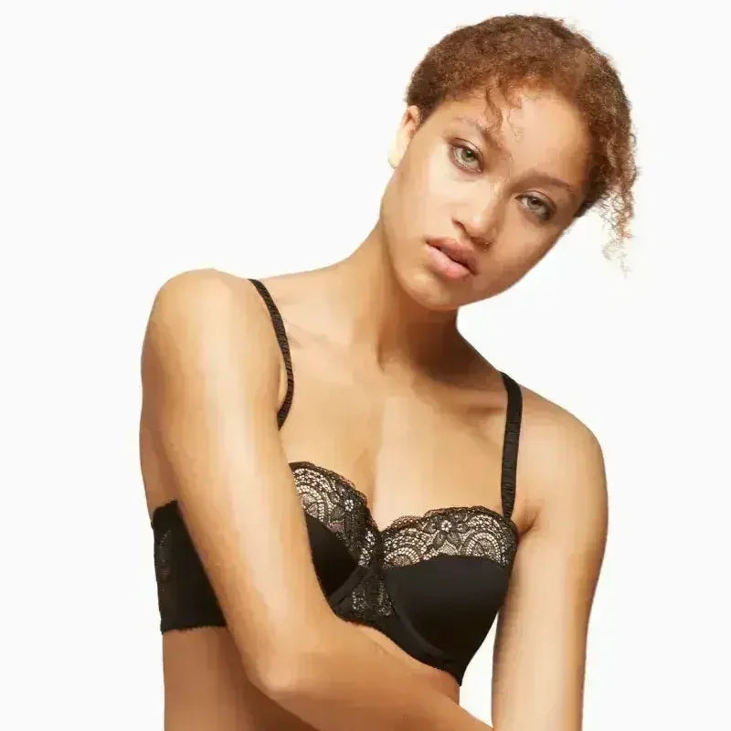 Soutien-gorge long sans bretelles en dentelle rembourré Blush Escape