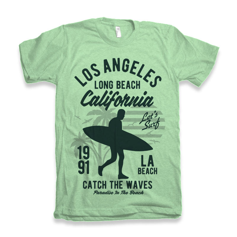 T-shirt graphique à manches courtes en viscose de bambou et coton biologique pour homme Los Angeles